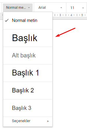 Google Dokümanlar Başlık Ekleme Nasıl Yapılır?