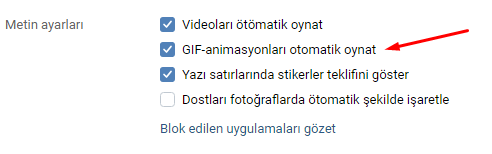 VKontakte'da GIF'leri Otomatik Oynatma Özelliğini Kapatmak