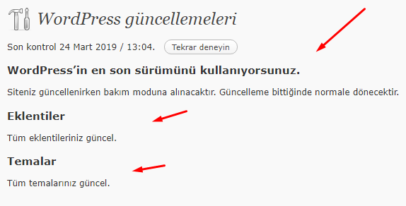 WordPress'te Tüm Güncelleme Uyarılarını Kapatalım