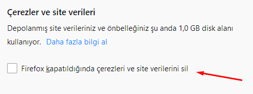 Firefox Kapatıldığında Tüm Çerezler Otomatik Silinsin Firefox Kapatıldığında Tüm Çerezler Otomatik Silinsin