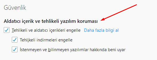 Firefox Güvenlik Ayarları Nasıl Olmalıdır?