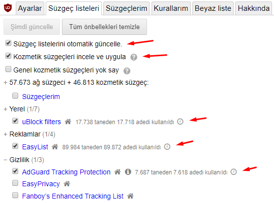 uBlock Origin Ayarları - İnternet Hızlandırma Yöntemi