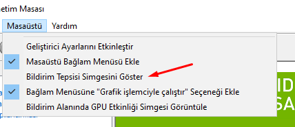 NVIDIA Simgesini Görev Çubuğunda Gizlemek