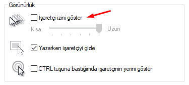 Windows 10 Fare İzi Gösterme Nasıl Yapılır?