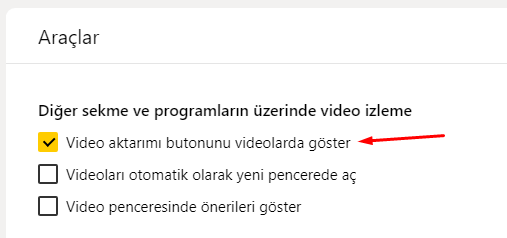 Yandex Browser Ayrı Pencerede Video Görüntülemek