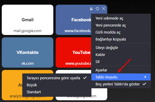 Yandex Browser Tablo Boyutu Değiştirme Nasıl Yapılır?