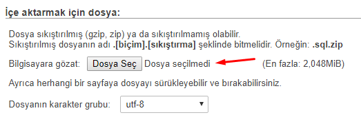 phpMyAdmin ile Veritabanı Yedek Yükleme Nasıl Yapılır?