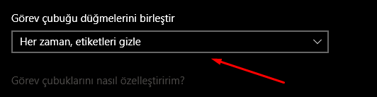 Windows 10 Görev Çubuğundaki Etiketleri Gizlemek Windows 10 Görev Çubuğundaki Etiketleri Gizlemek