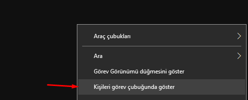 Windows 10 Görev Çubuğundaki Kişiler Simgesini Gizlemek Windows 10 Görev Çubuğundaki Kişiler Simgesini Gizlemek