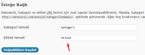 WordPress Etiket Kalıcı Bağlantı Ayarı Nasıl Yapılır?