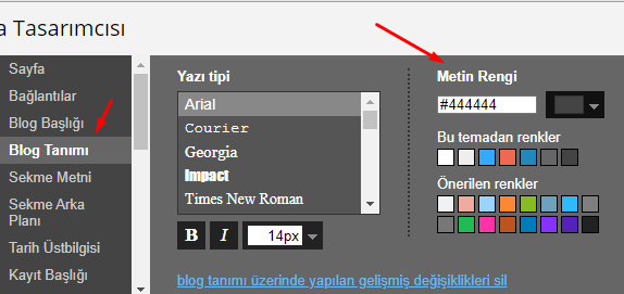 Blogger Açıklama Yazı Rengi Değiştirme Nasıl Yapılır?