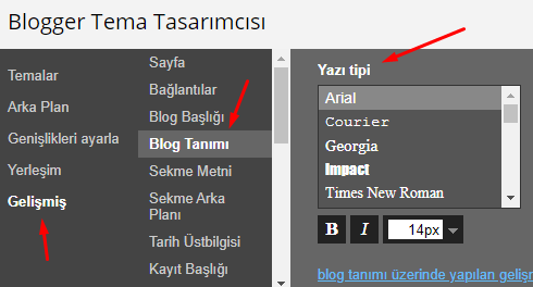 Blogger Açıklama Yazı Tipi Değiştirme Nasıl Yapılır?