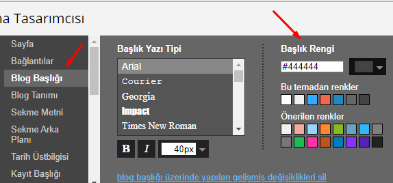 Blogger Ana Başlık Rengi Değiştirme Nasıl Yapılır?