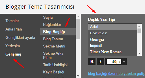 Blogger Ana Başlık Yazı Tipi Değiştirme Nasıl Yapılır?