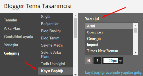 Blogger Kayıt Başlığı Yazı Tipi Değiştirme Nasıl Yapılır?