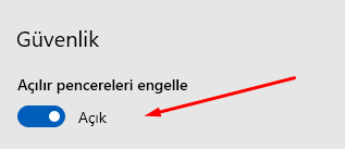 Microsoft Edge'de Açılır Pencereleri Engelleyelim