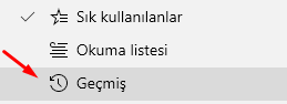 Microsoft Edge'de Araç Çubuğuna Geçmiş Kısayolu Eklemek Microsoft Edge'de Araç Çubuğuna Geçmiş Kısayolu Eklemek