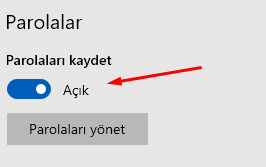 Microsoft Edge'de Parola Bilgisi Kaydetmeyi Kapatalım