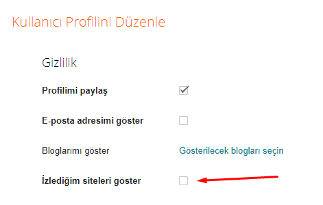 Blogger Profilimde İzlediğim Siteleri Nasıl Gösterebilirim?