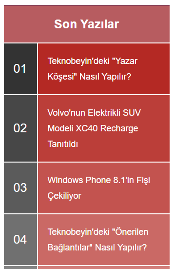 Teknobeyin'deki "Son Yazılar" Nasıl Yapılır?