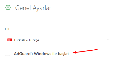 AdGuard Windows ile Başlamasın (Programı Kapatmadan) AdGuard Windows ile Başlamasın (Programı Kapatmadan)