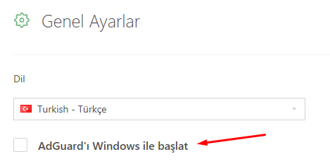 AdGuard Windows ile Başlamasın (Programı Kapatmadan)