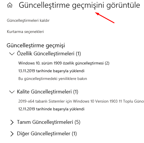 Windows 10 Güncelleştirme Geçmişini Görüntüleme Nasıl Yapılır?