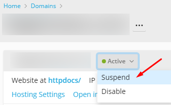 Plesk Obsidian'da Domain Suspend Nasıl Yapılır?