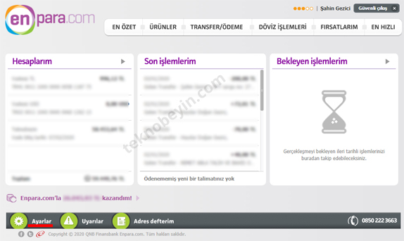 Enpara Yurt Dışı İnternet Bankacılığı Açma Kapama