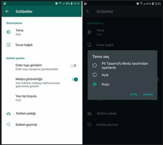 WhatsApp Koyu Tema Nasıl Yapılır?