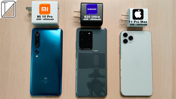 Mi 10 Pro, Galaxy S20 Ultra ve iPhone 11 Pro Max Şarj Testi Mi 10 Pro, Galaxy S20 Ultra ve iPhone 11 Pro Max Şarj Testi