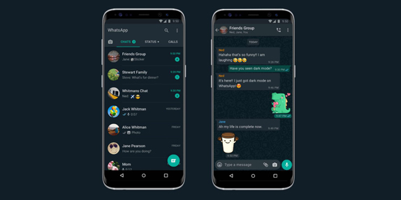 WhatsApp Koyu Tema Özelliği