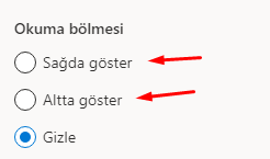 Outlook'ta Okuma Bölmesi Nasıl Açılır?