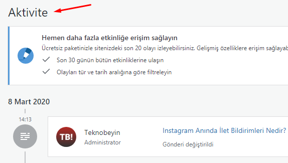 WordPress.com Aktivite Takibi Nasıl Yapılır?