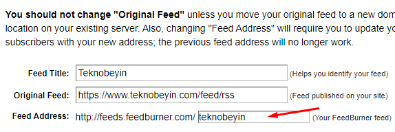 FeedBurner Kullanıcı Adı Değiştirme Nasıl Yapılır?