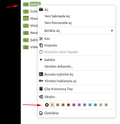 Linux Mint Klasör Rengi Değiştirmek