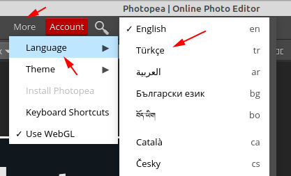 Photopea Dil Değiştirme Nasıl Yapılır?