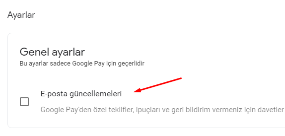 Google Pay için E-Posta Bildirimlerini Kapatalım