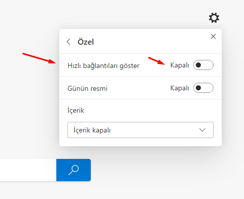 Microsoft Edge Chromium "Hızlı Bağlantıları" Kaldıralım