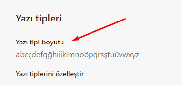 Microsoft Edge Chromium "Yazı Tipi Boyutu"nu Değiştirelim