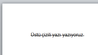 Word Üstü Çizili Yazı Yazma - Üstü Çizme Kısayol - 3