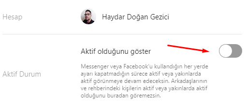 Facebook Messenger'da Aktif Durum Kapatma Nasıl Yapılır?