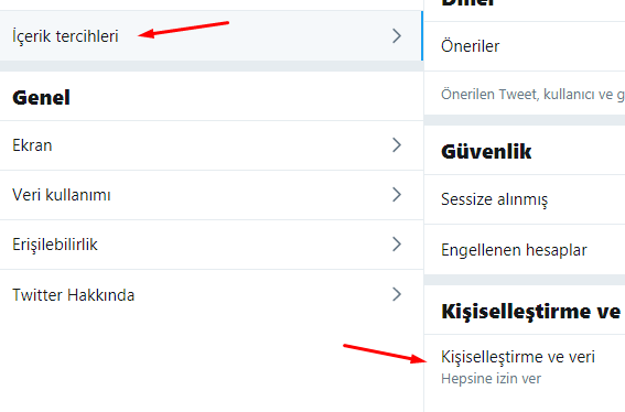 Twitter Kişiselleştirme ve Veri Kapatma Nasıl Yapılır?