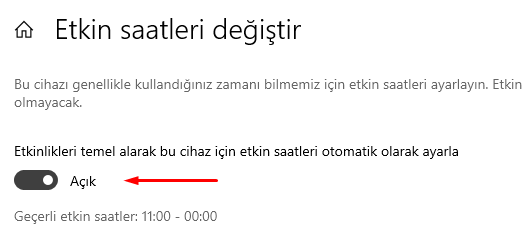 Windows 10 Etkin Saatleri Ayarlama Nasıl Yapılır?