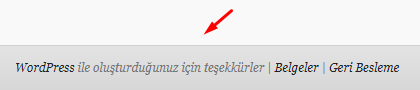 WordPress'te Admin Panel Footer Yazısını Değiştirelim