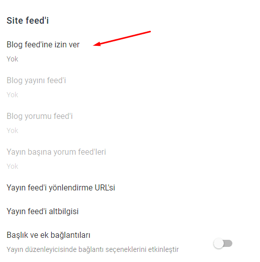 Blogger'da Feed (RSS) Özelliğini Tamamen Kapatalım Blogger'da Feed (RSS) Özelliğini Tamamen Kapatalım