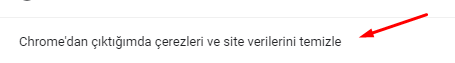 Google Chrome Kapatıldığında Çerezler de Temizlensin