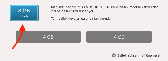 Apple iMac Toplam RAM Miktarını Öğrenmek