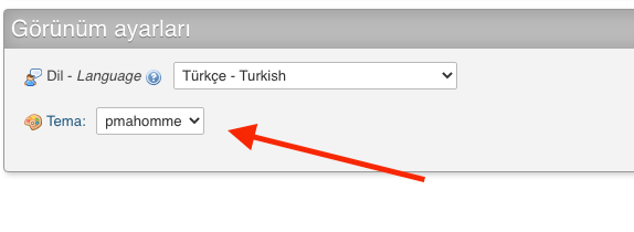 phpMyAdmin'de Varsayılan Tema Nasıl Değiştirilir?