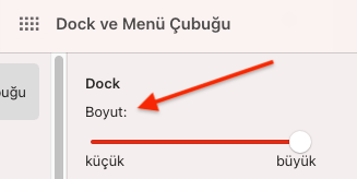 Dock Boyutunu Değiştirmek